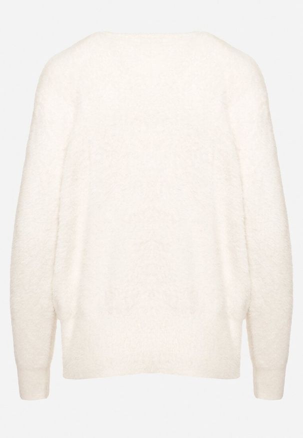 Born2be - Beżowy Klasyczny Sweter z Kaszmirem Salanitia. Okazja: do pracy. Kolor: beżowy. Materiał: kaszmir. Styl: klasyczny