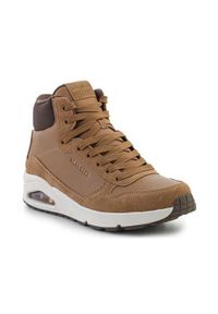 skechers - Buty do chodzenia męskie Skechers Uno Stacre Mid. Zapięcie: sznurówki. Kolor: brązowy. Materiał: materiał, skóra, syntetyk. Szerokość cholewki: normalna. Sport: turystyka piesza
