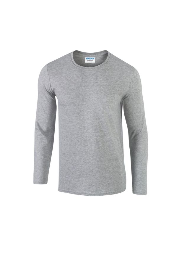 GILDAN - Koszulka Z Długim Rękawem Unisex Softstyle Dla Dorosłych. Kolor: szary. Długość rękawa: długi rękaw. Długość: długie. Sport: turystyka piesza
