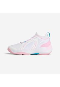 KIPSTA - Buty do siatkówki dla dorosłych Allsix VB900 Stability Alessia Orro. Kolor: różowy, biały, wielokolorowy. Szerokość cholewki: normalna. Wzór: geometria. Sport: siatkówka #1