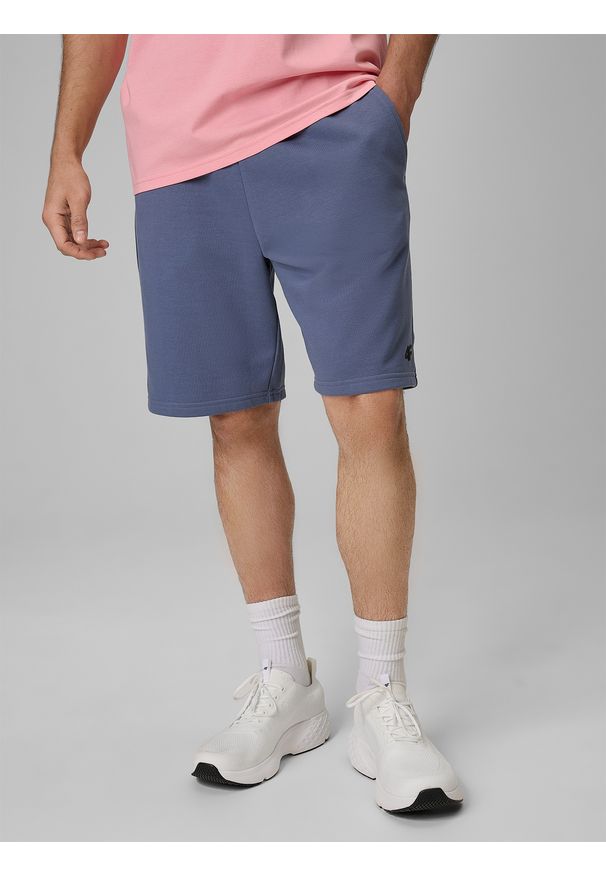 4f - 4F Spodenki dresowe męskie - granatowe S. Kolor: niebieski. Materiał: dresówka. Sport: turystyka piesza, fitness