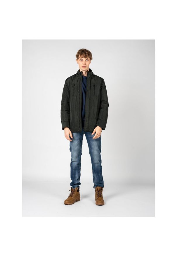 Geox - Kurtka turystyczna męska Renny. Typ kołnierza: kaptur. Kolor: zielony. Materiał: poliester. Sport: turystyka piesza