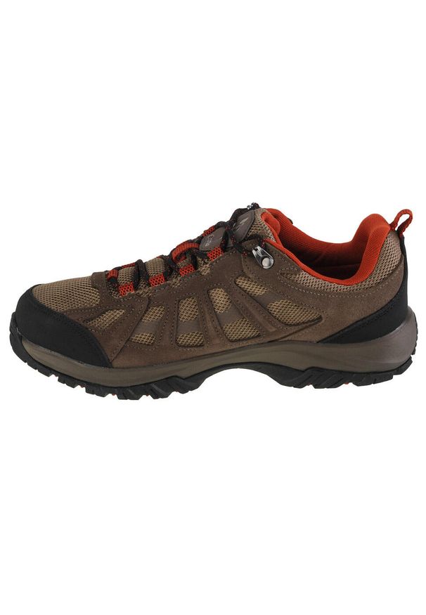 columbia - Buty trekkingowe męskie, Columbia Redmond III WP. Zapięcie: sznurówki. Kolor: czerwony, wielokolorowy, brązowy. Materiał: guma, skóra, tkanina, materiał, syntetyk. Szerokość cholewki: normalna