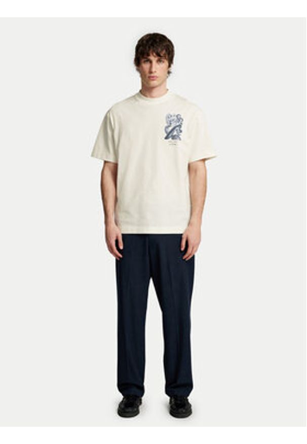 Selected Homme T-Shirt Will 16097225 Écru Relaxed Fit. Materiał: bawełna