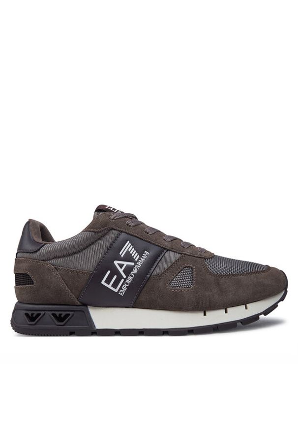 EA7 Emporio Armani Sneakersy X8X151 XK354 T995 Brązowy. Kolor: brązowy. Materiał: skóra, zamsz