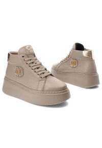 Beżowe Sneakersy CheBello Damskie Buty Jesienne. Kolor: beżowy. Materiał: skóra, materiał. Szerokość cholewki: normalna. Sezon: jesień. Styl: sportowy #8