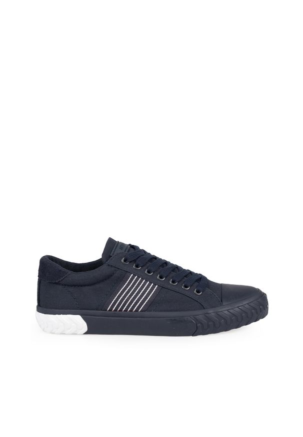 Antony Morato Sneakersy | MMFW01240-LE500024 | Mężczyzna | Granatowy. Nosek buta: okrągły. Kolor: niebieski. Materiał: tkanina. Wzór: aplikacja. Sport: turystyka piesza