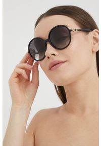 Furla okulary przeciwsłoneczne damskie kolor czarny. Kształt: okrągłe. Kolor: czarny