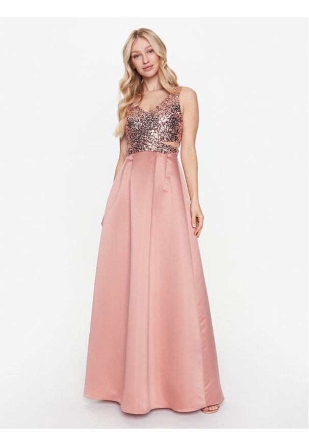 Rinascimento Sukienka wieczorowa CFC0112832003 Różowy Regular Fit. Kolor: różowy. Materiał: syntetyk. Styl: wizytowy