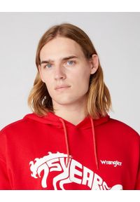 Wrangler - WRANGLER 75TH ANNI HOODIE MĘSKA BLUZA LOGO NADRUK CHINESE RED W645HTXCJ. Wzór: nadruk