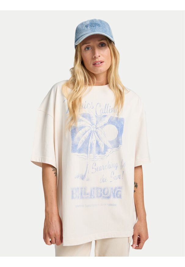 Billabong T-Shirt This Sunny Time EBJZT00479 Biały Loose Fit. Kolor: biały. Materiał: bawełna
