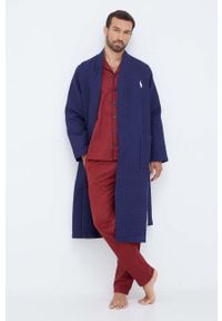 Polo Ralph Lauren szlafrok bawełniany kolor granatowy. Typ kołnierza: polo. Kolor: niebieski. Materiał: bawełna. Długość rękawa: długi rękaw. Długość: długie #5