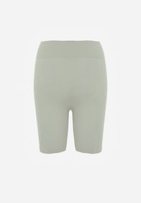 Renee - Zielone Elastyczne Szorty Biker High Waist Diovien. Okazja: na co dzień. Stan: podwyższony. Kolor: zielony. Materiał: prążkowany. Długość: krótkie. Styl: casual #7