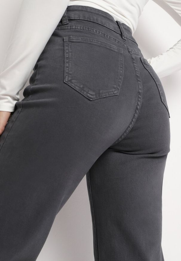 Born2be - Ciemnoszare Jeansy Szerokie Murisana. Okazja: na co dzień. Kolor: szary. Styl: casual, elegancki