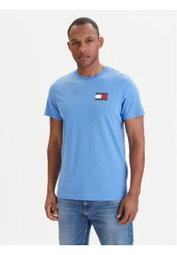 Tommy Jeans T-Shirt DM0DM20740 Niebieski Slim Fit. Kolor: niebieski. Materiał: bawełna #1