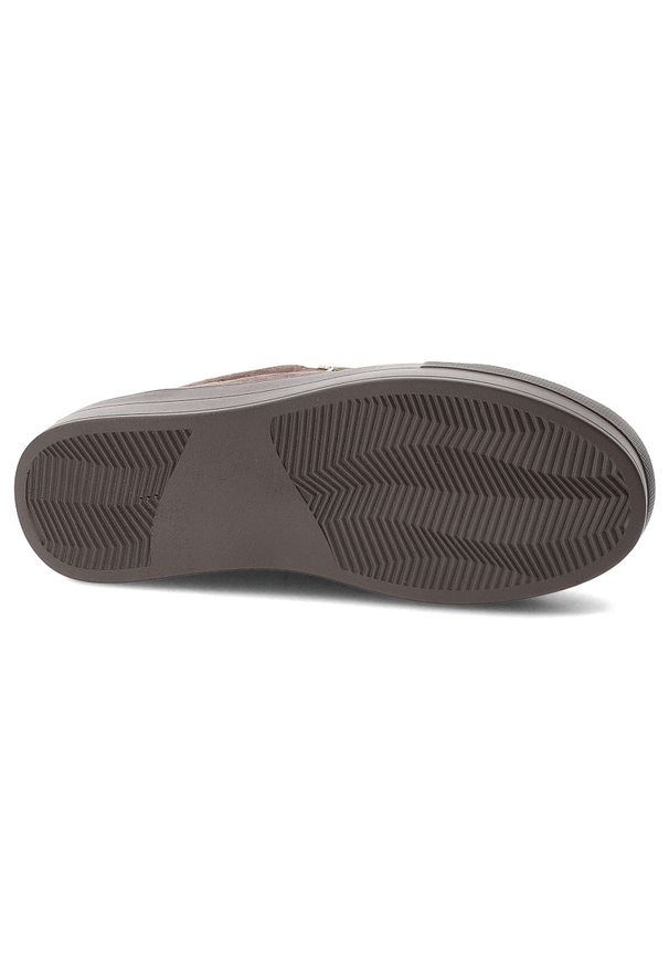 Sneakersy damskie Filippo, cholewka ze skóry naturalnej zamszowej klasyczne sznurowanie na masywnej platformie, brązowe, DP3533/26. Okazja: na co dzień. Zapięcie: sznurówki. Kolor: brązowy. Materiał: skóra, zamsz. Szerokość cholewki: normalna. Obcas: na platformie