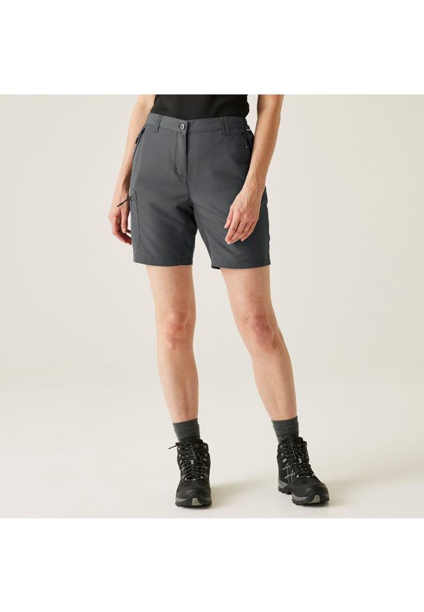 Regatta - Szorty damskie Chaska. Kolor: szary. Materiał: tkanina. Sport: turystyka piesza