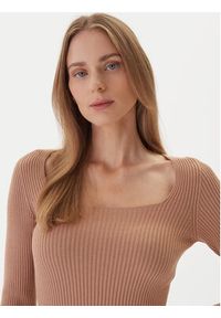 Kontatto Sweter 3M0830C Beżowy Slim Fit. Kolor: beżowy. Materiał: syntetyk #4