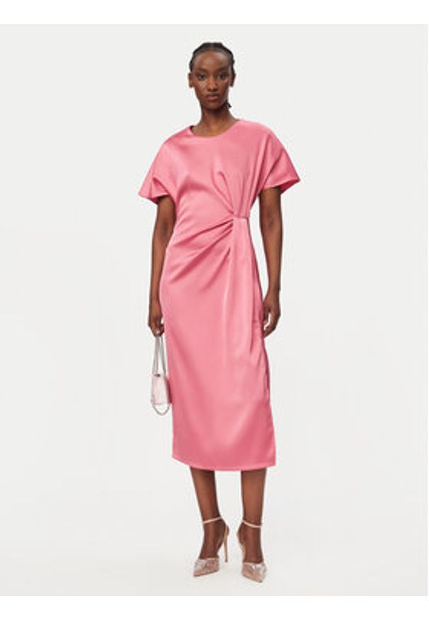Rinascimento Sukienka koktajlowa CFC0127457003 Różowy Regular Fit. Kolor: różowy. Materiał: syntetyk. Styl: wizytowy