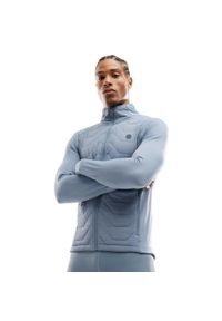 SIROKO - Męska lekka ocieplana kurtka treningowa Fitness Siroko Recharge. Kolor: niebieski. Materiał: materiał. Sezon: zima. Sport: fitness #1