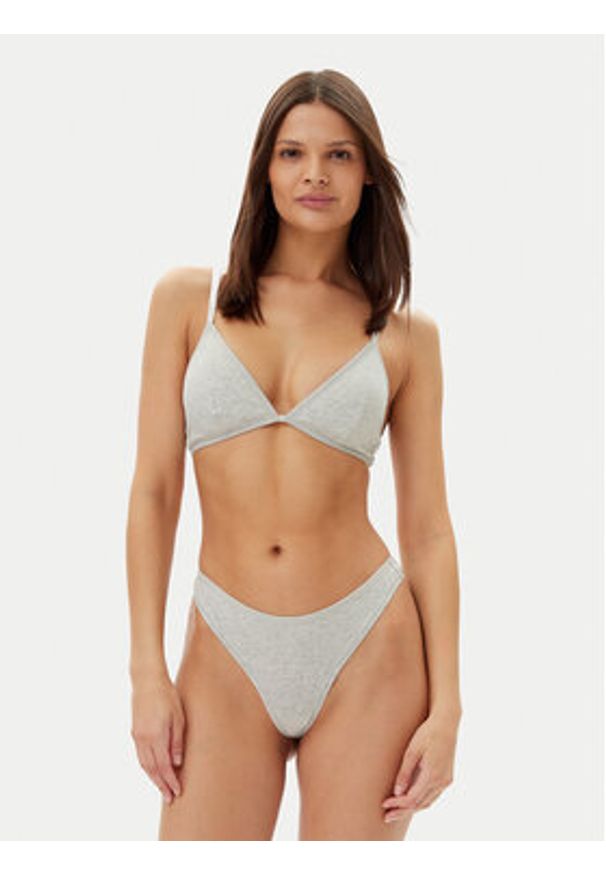 TOMMY HILFIGER - Tommy Hilfiger Stringi UW0UW05741 Szary. Kolor: szary. Materiał: bawełna