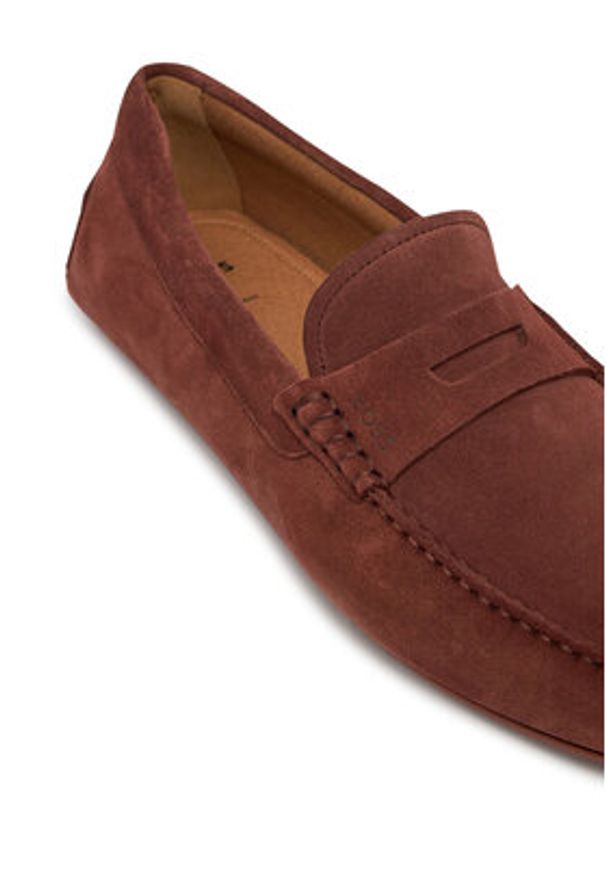 BOSS Mokasyny Noel_Mocc_sdpeb 50541750 Bordowy. Kolor: czerwony. Materiał: skóra, zamsz