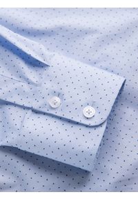 Ombre Clothing - Koszula męska bawełniana w mikro wzór REGULAR FIT - jasnoniebieska V2 OM-SHCS-0152 - XXL. Typ kołnierza: kołnierzyk klasyczny. Kolor: niebieski. Materiał: bawełna. Długość rękawa: długi rękaw. Długość: długie. Wzór: nadruk. Styl: klasyczny #8