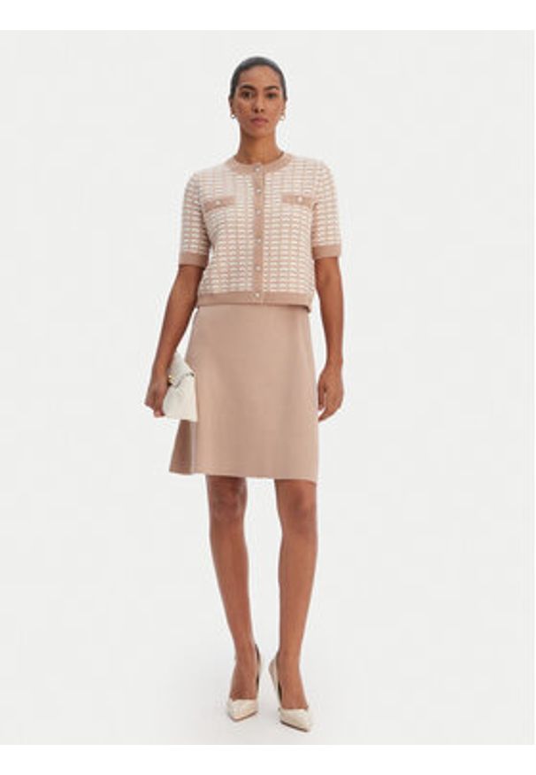 Morgan Komplet sweter i sukienka 261-RMORESA Beżowy Slim Fit. Kolor: beżowy. Materiał: syntetyk