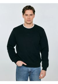 Big-Star - Bluza męska czarna Marltones 906. Okazja: na co dzień. Typ kołnierza: bez kaptura. Kolor: czarny. Materiał: skóra, jeans. Wzór: gładki. Styl: casual, elegancki, sportowy, klasyczny #1