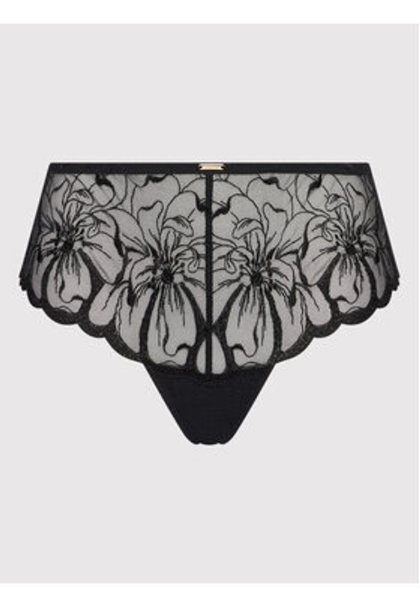 Chantelle Figi brazylijskie Fleurs C12M40 Czarny. Kolor: czarny. Materiał: syntetyk