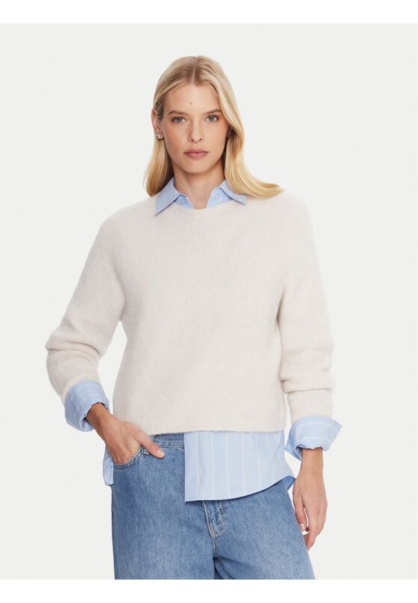 Marella Sweter Tania 2523366352 Écru Regular Fit. Materiał: syntetyk