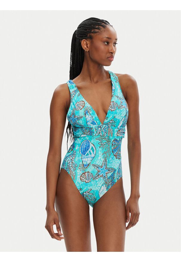Seafolly Strój kąpielowy La Mer 10950-214 Turkusowy. Kolor: turkusowy. Materiał: syntetyk