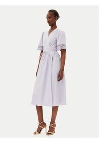 TwinSet - TWINSET Sukienka codzienna 251TT2091 Fioletowy Loose Fit. Okazja: na co dzień. Kolor: fioletowy. Materiał: bawełna. Typ sukienki: proste. Styl: casual #4