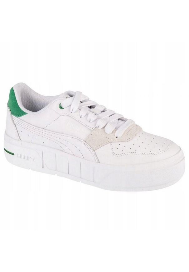 Puma - Damskie Skórzane Buty Sportowe Cali Court Match. Kolor: biały. Materiał: skóra. Sport: turystyka piesza
