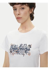 Pepe Jeans T-Shirt Rosalind PL506034 Biały Regular Fit. Kolor: biały. Materiał: bawełna #5