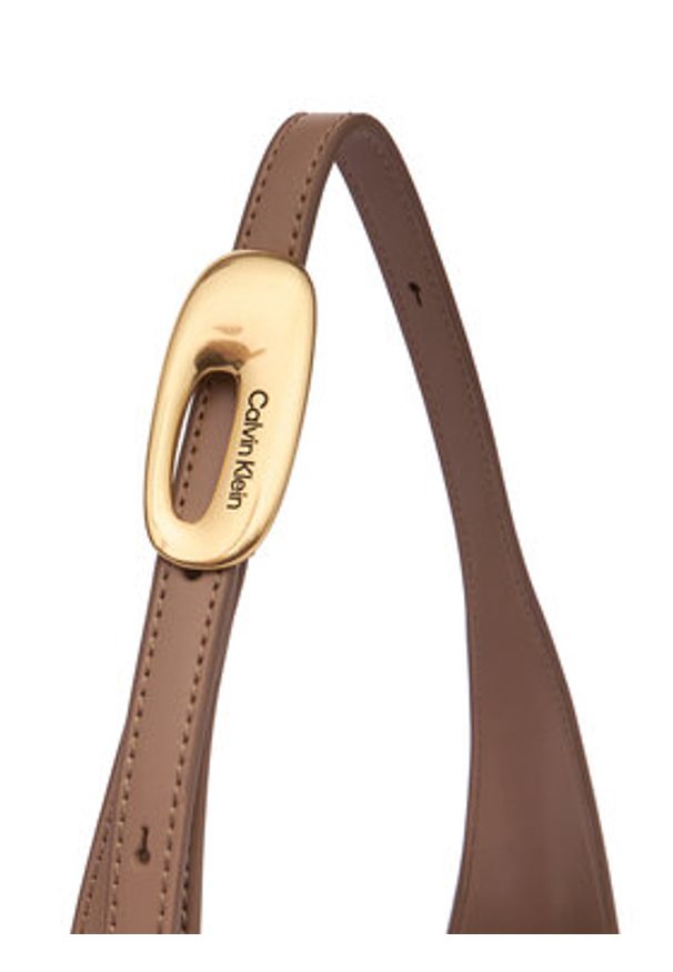 Calvin Klein Torebka Hardware Adj Strap Medium Bag LV04F3402G Beżowy. Kolor: beżowy. Materiał: skórzane