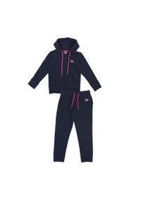 LEONE 1947 APPAREL - Podstawowy dres dziewczęcy z kapturem i zamkiem błyskawicznym na całej długości. Okazja: na uczelnię. Kolor: niebieski. Materiał: dresówka. Styl: sportowy