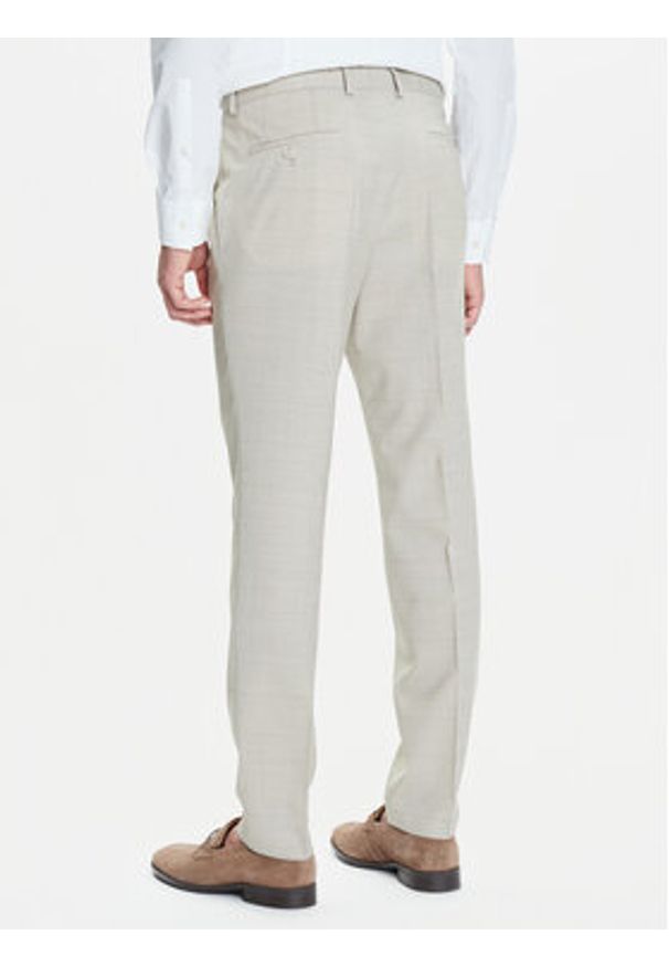 BOSS Garnitur H-Huge 50546099 Beżowy Slim Fit. Kolor: beżowy. Materiał: wełna