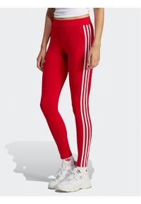 Adidas - adidas Legginsy Adicolor Classics 3-Stripes Leggings IB7382 Czerwony. Kolor: czerwony. Materiał: bawełna