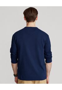 Ralph Lauren - RALPH LAUREN - Granatowa koszulka z długim rękawem. Typ kołnierza: polo. Kolor: niebieski. Materiał: bawełna. Długość rękawa: długi rękaw. Długość: długie. Wzór: haft #2