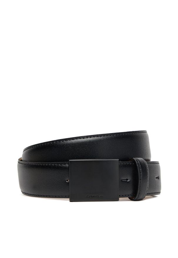 Calvin Klein Pasek Męski Titlecase Plaque Buckle 32Mm LV04D7030G Czarny. Kolor: czarny. Materiał: skóra
