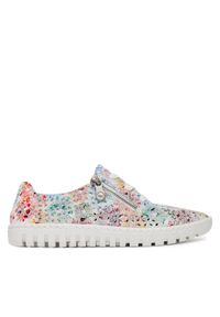 Rieker Sneakersy M2306-90 Biały. Kolor: biały. Materiał: skóra, zamsz