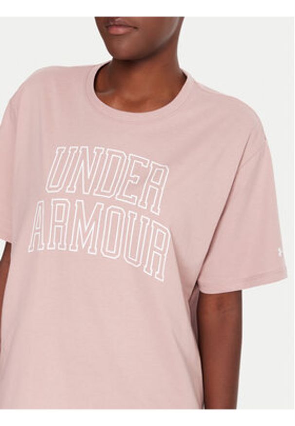Under Armour T-Shirt Ua Rival Campus 6007883 Różowy Oversize. Kolor: różowy. Materiał: bawełna