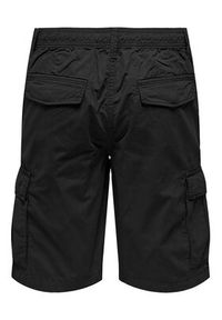 Only & Sons Szorty materiałowe Loc Cargo 22029214 Czarny Regular Fit. Kolor: czarny. Materiał: bawełna #4