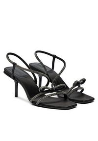 Max Mara Sandały Crystalsandal 2424526411600 Czarny. Kolor: czarny. Materiał: materiał