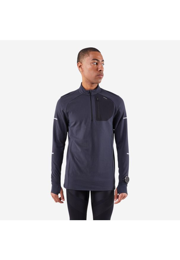 KIPRUN - Bluza do biegania męska Kiprun Run 900 Warm. Materiał: skóra, materiał. Sport: bieganie