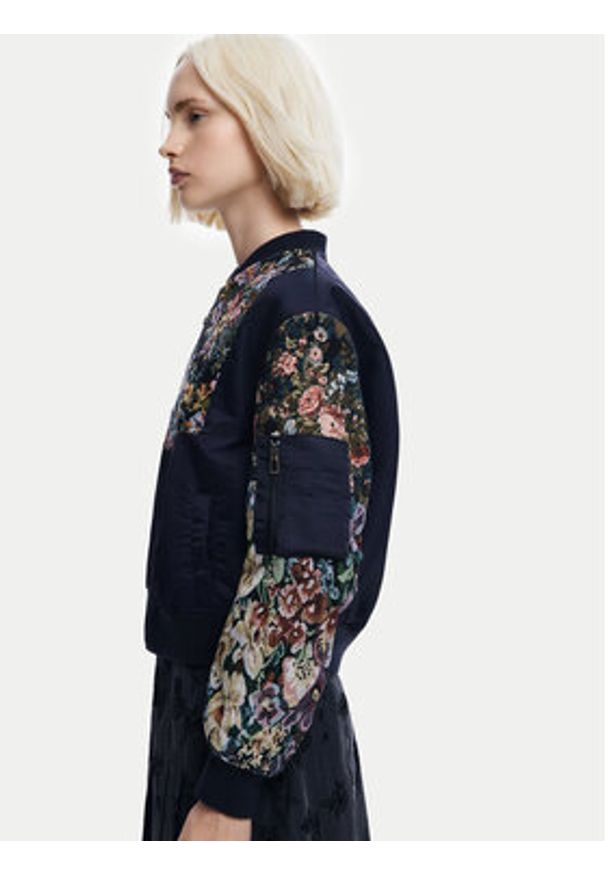 Desigual Kurtka bomber Roterdam 24WWEWB1 Czarny Regular Fit. Kolor: czarny. Materiał: bawełna, syntetyk