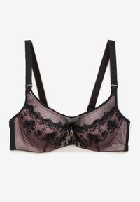Renee - Szaro-Różowy Elegancki Biustonosz Push Up z Odpinanymi Ramiączkami Ursa. Kolor: szary. Rodzaj stanika: odpinane ramiączka, push-up #3