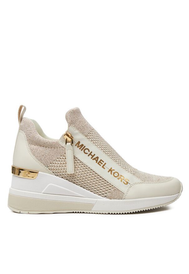 MICHAEL Michael Kors Sneakersy Wills Metallic Stretch Knit Trainer 43S3WIFS4D Beżowy. Kolor: beżowy. Materiał: materiał