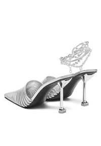 Naked Wolfe Klapki Chromed 00078 Srebrny. Kolor: srebrny. Materiał: skóra #3